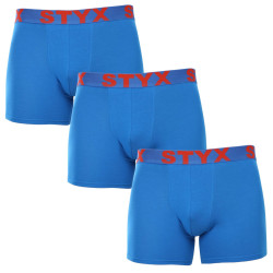 3PACK boxer uomo Styx lungo sport elastico blu (3U1167)