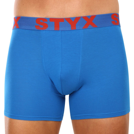 3PACK boxer uomo Styx lungo sport elastico blu (3U1167)