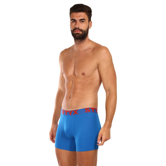 3PACK boxer uomo Styx lungo sport elastico blu (3U1167)