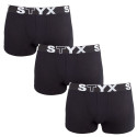 3PACK boxer bambino Styx sport elastico nero (3GJ960)