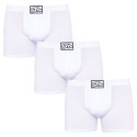 3PACK boxer uomo Styx lungo classico elastico bianco (3F1061)