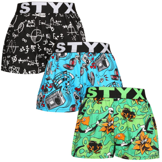 3PACK Boxer da bambino Styx art sport gomma multicolore (3BJ15782)