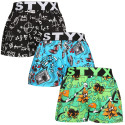 3PACK Boxer da bambino Styx art sport gomma multicolore (3BJ15782)