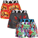 3PACK Boxer da bambino Styx art sport gomma multicolore (3BJ15245)