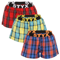 3PACK Boxer da donna Styx sport elastico multicolore (3T10236)