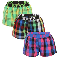 3PACK Boxer da donna Styx sport elastico multicolore (3T10812)