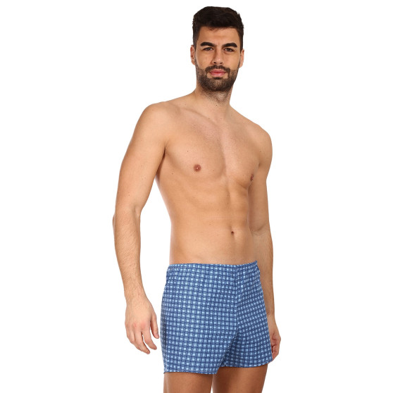 Boxer classici da uomo Foltýn a quadri blu (K54)