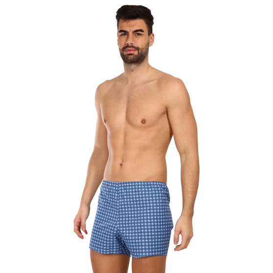 Boxer classici da uomo Foltýn a quadri blu (K54)