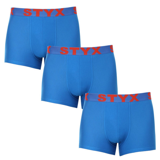 3PACK boxer uomo Styx sport elastico blu (3G1167)