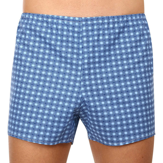 Boxer classici da uomo Foltýn a quadri blu extra large (KN78)