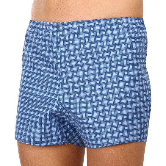 Boxer classici da uomo Foltýn a quadri blu extra large (KN78)