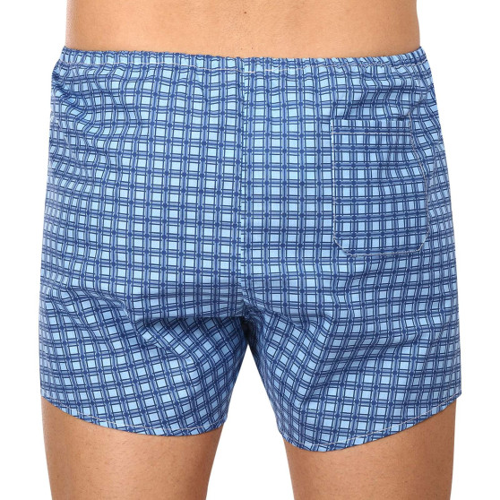 Boxer classici da uomo Foltýn a quadri blu extra large (KN78)