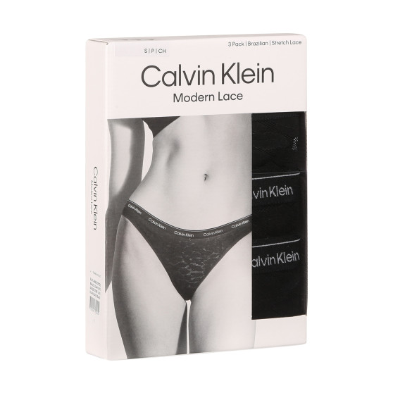 3PACK mutandine brasiliane da donna Calvin Klein nero (QD5225E-UB1)