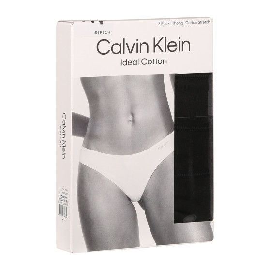 3PACK perizoma donna Calvin Klein nero (QD5217E-UB1)