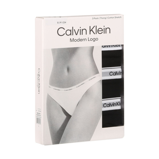 3PACK perizoma donna Calvin Klein nero (QD5209E-UB1)