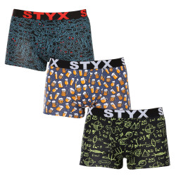 3PACK boxer uomo Styx art sport gomma multicolore (3G12672/2)