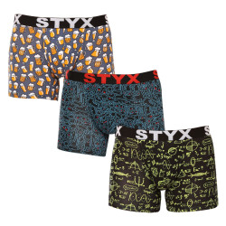 3PACK boxer uomo Styx lungo arte sport elastico multicolore (3U12672/2)