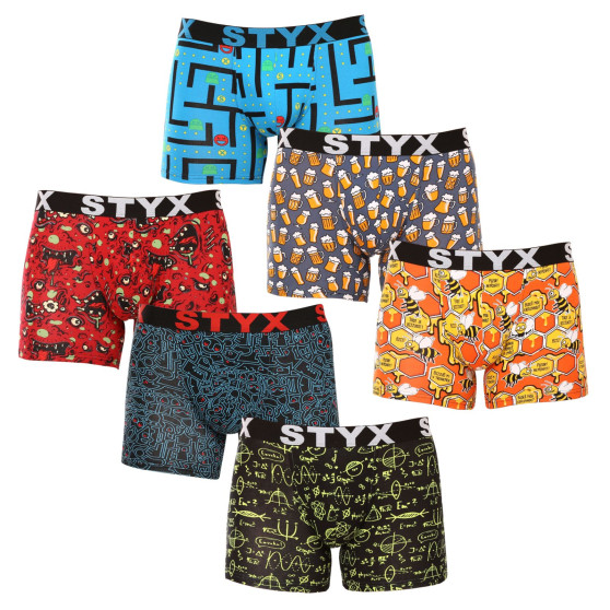 6PACK boxer uomo Styx lungo arte sport elastico multicolore (6U12697124/2)