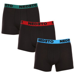 3PACK boxer da uomo Nedeto nero (3NB002)