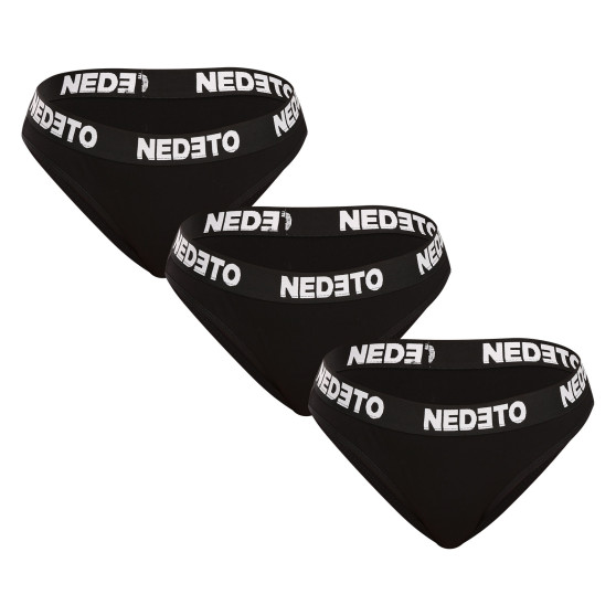 3PACK mutandine donna Nedeto nero (3NKB001)