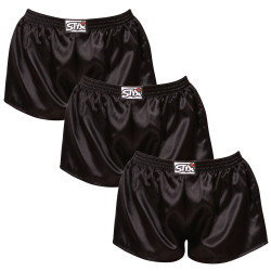 3PACK Boxer da donna Styx classic elastic satin black (3L0960)