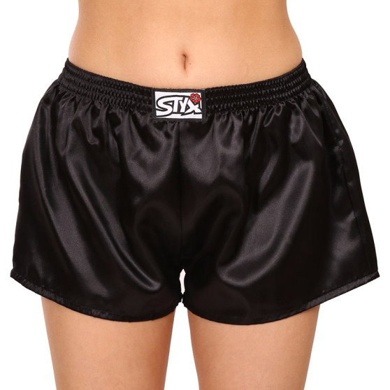 3PACK Boxer da donna Styx classic elastic satin black (3L0960)