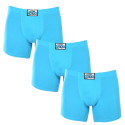 3PACK boxer uomo Styx lungo classico gomma blu chiaro (3F1169)