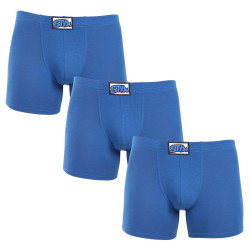 3PACK boxer uomo Styx lungo classico elastico blu (3F1167)