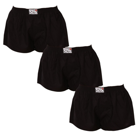 3PACK Boxer da donna Styx classic elastic black (3K0960)