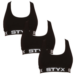 3PACK reggiseno donna Styx sport nero (3IP0960)