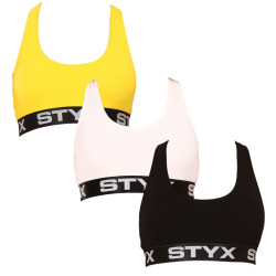 3PACK reggiseno donna Styx sport multicolore (3IP09018)