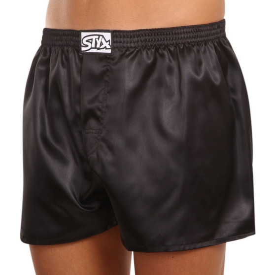 3PACK Boxer da uomo Styx classic elastic satin black (3C0960)