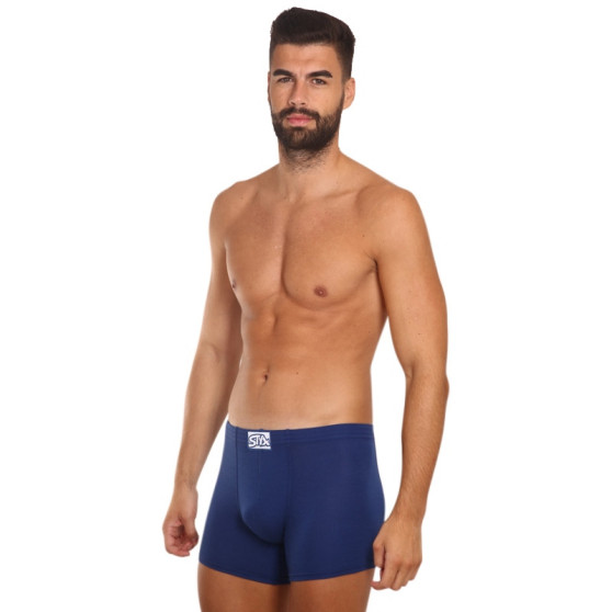 3PACK boxer uomo Styx lungo classico elastico blu scuro (3F0968)