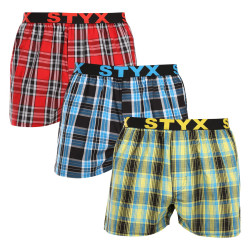 3PACK Boxer da uomo Styx sport elastico multicolore (3B102123)