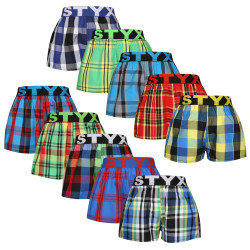 10PACK Boxer da bambino Styx sport elastico multicolore (10BJ111234567890)