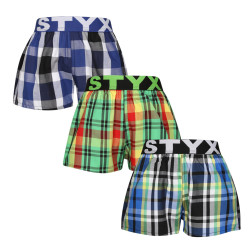 3PACK Boxer da bambino Styx sport elastico multicolore (3BJ11789)