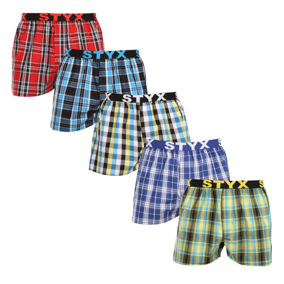 5PACK Boxer da uomo Styx sport elastico multicolore (5B102125)