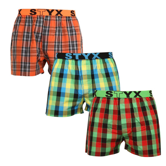 3PACK Boxer da uomo Styx sport elastico multicolore (3B092638)