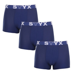 3PACK boxer uomo Styx sport elastico blu scuro (3G968)