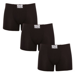 3PACK boxer uomo Styx lungo classico elastico nero (F9606060)