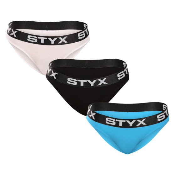 3PACK mutandine donna Styx sport elastico multicolore (3IK96019)