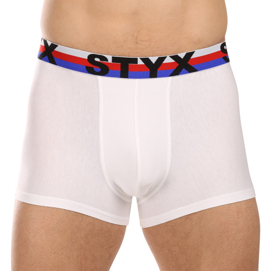 3PACK boxer uomo Styx sport elastico bianco tricolore (3G2061)