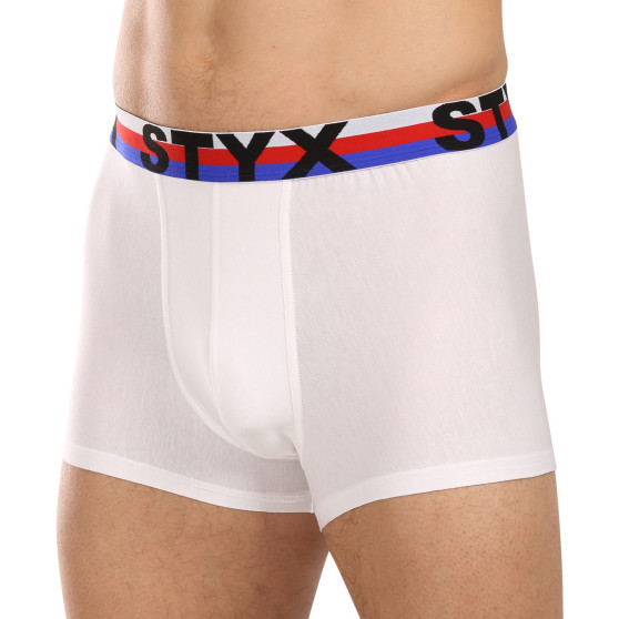 3PACK boxer uomo Styx sport elastico bianco tricolore (3G2061)