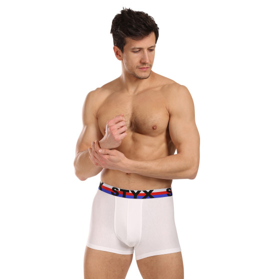 3PACK boxer uomo Styx sport elastico bianco tricolore (3G2061)