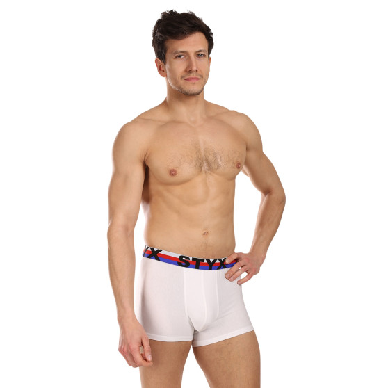 3PACK boxer uomo Styx sport elastico bianco tricolore (3G2061)