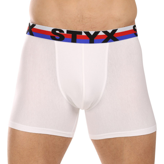 3PACK boxer uomo Styx lungo sport elastico bianco tricolore (3U2061)