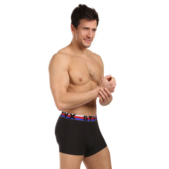 Boxer uomo Styx sport elastico nero tricolore (G1960)