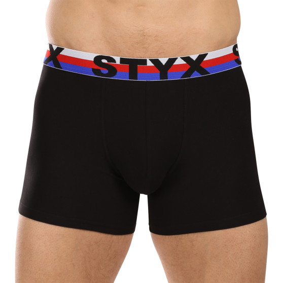 Boxer uomo Styx lungo sport elastico nero tricolore (U1960)