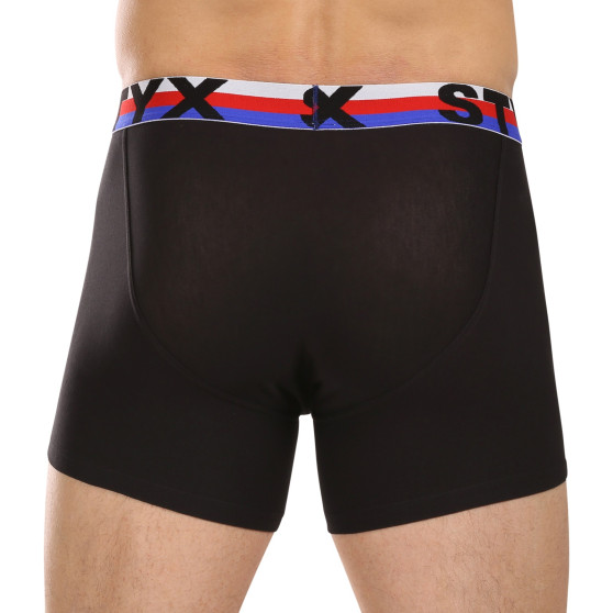 Boxer uomo Styx lungo sport elastico nero tricolore (U1960)