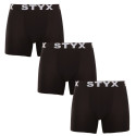 3PACK boxer uomo Styx lungo sport elastico nero (3U960)